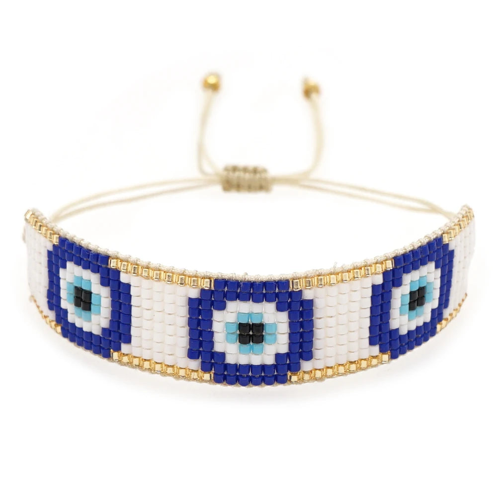 YASTYT Summer Bracelets Evil Eye Beaded Bracelets for Girls Miyuki