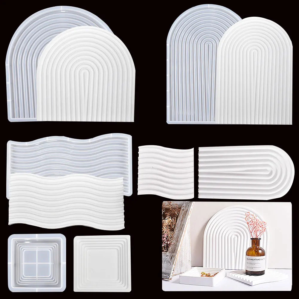 U Shape Tray Silicone Mold for DIY Concrete Gypsum Cement Coaster