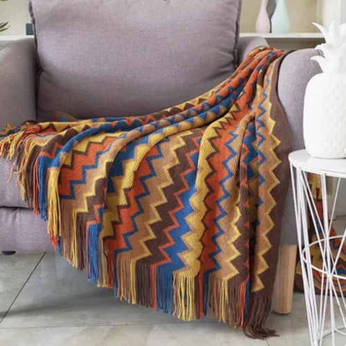Boho Bed Plaid Blanket Geometry Aztec Baja Blankets Ethnic Sofa Cover
