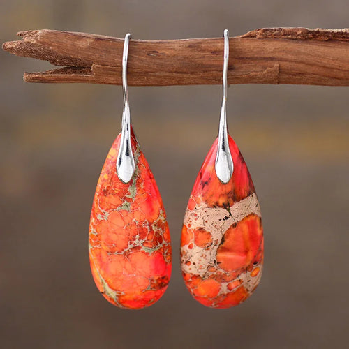 Luxury Earrings for Women Bohemian Emperor Stone Droplet Pendant