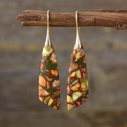 Luxury Earrings for Women Bohemian Emperor Stone Droplet Pendant