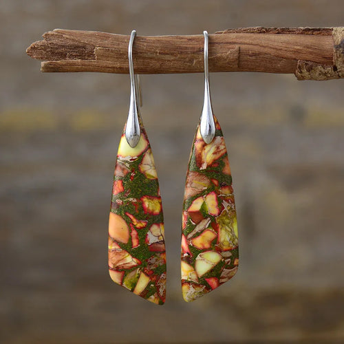 Luxury Earrings for Women Bohemian Emperor Stone Droplet Pendant