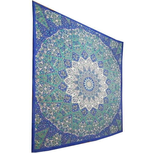 Chakra Star Indian Elephant Mandala Tapestry